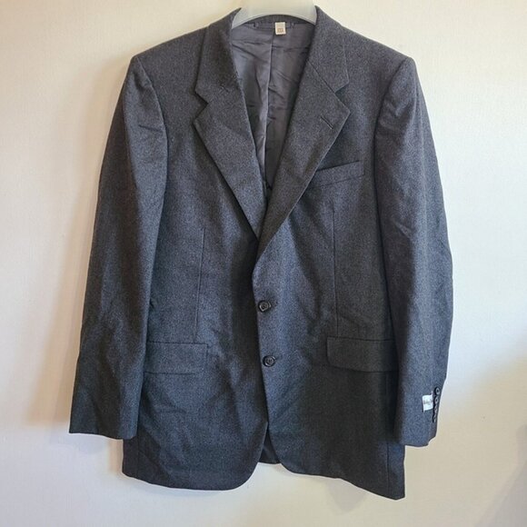 NWT Hickey Freeman Barneys New York 42 Blazer Pure Wool Boardroom Gray Vtg USA